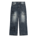 Yacht Club Luxury Men's Vintage Wash Straight Leg Jeans — front view, artisanal vintage wash, coastal luxury streetwear denim
