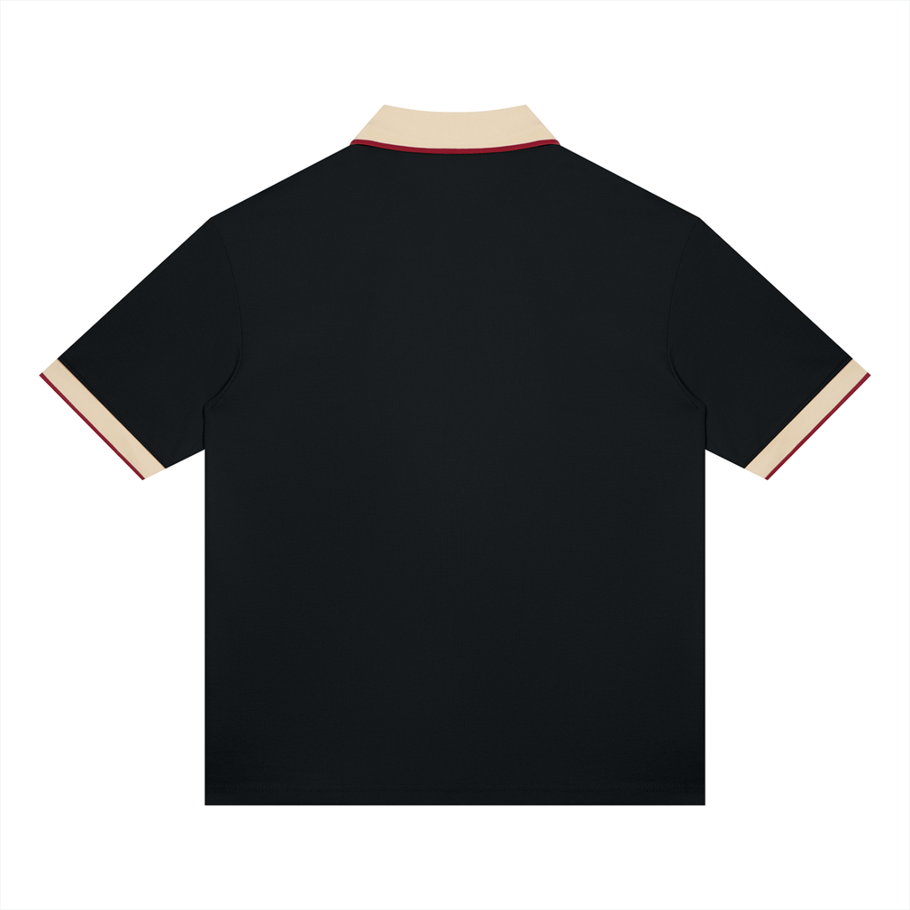 Yacht Club Luxury Unisex Color Block Polo Shirt — back view, embroidered logo, breathable cotton-poly coastal fashion
