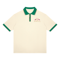 Yacht Club Luxury Color Block Polo — styled shot, retro varsity aesthetic, premium unisex polo