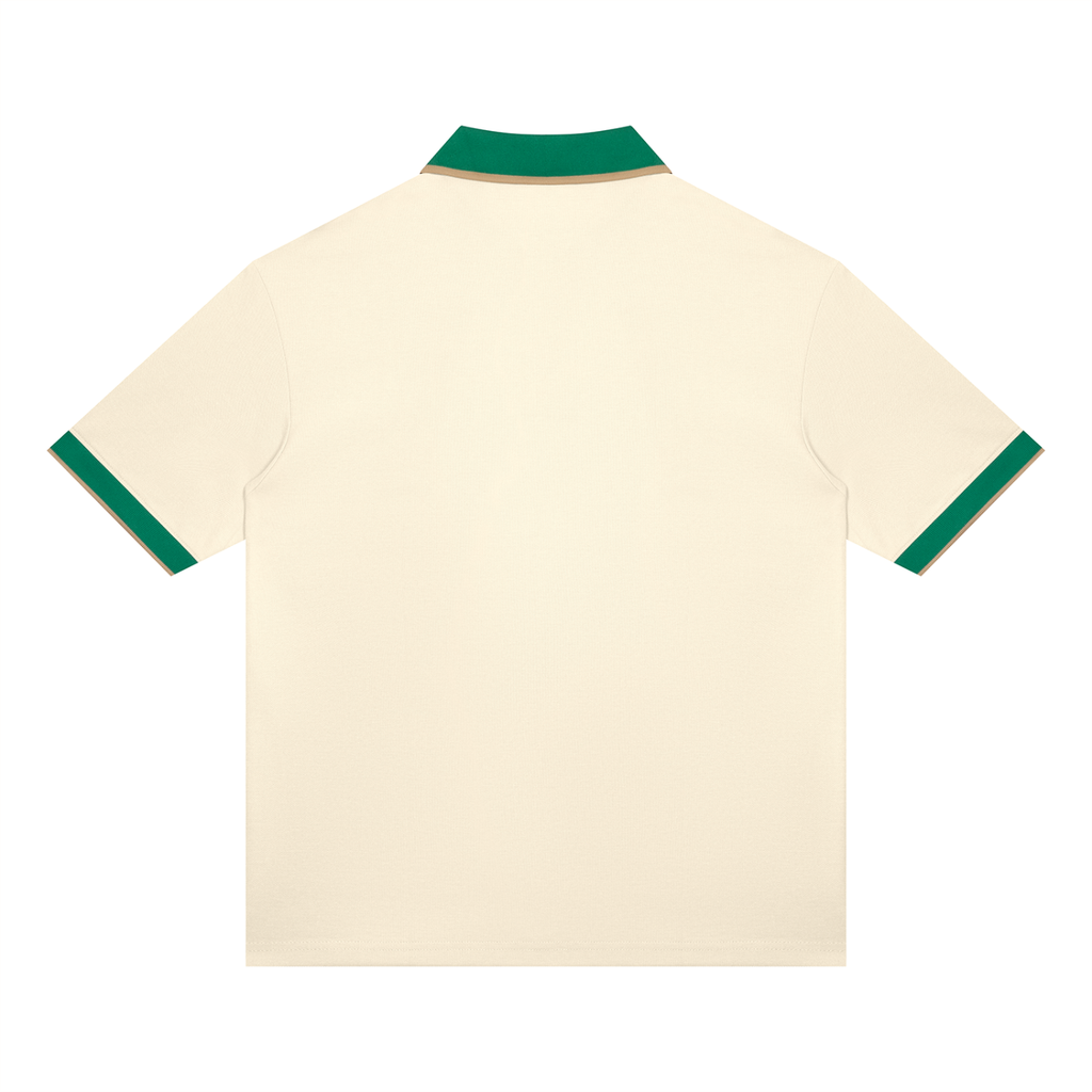 Yacht Club Luxury Color Block Polo — collar detail, contrast rib trim, luxury nautical streetwear